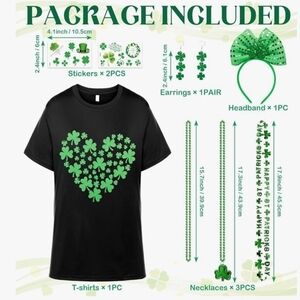 Amazon Black and Green Clover Short Sleeve Tee NWT Size Small